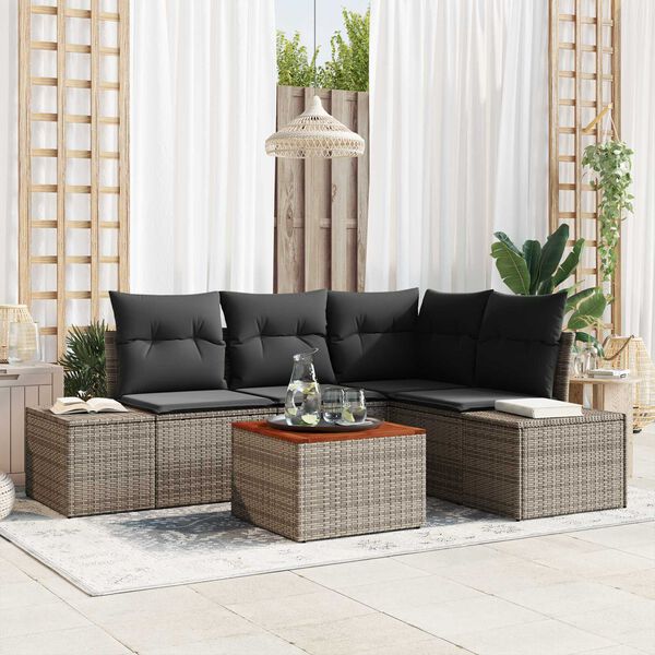 vidaXL Σετ Καναπέ Κήπου 5 pcs Γκρι