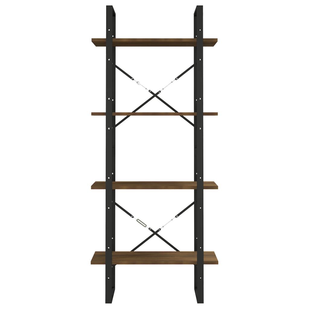 vidaXL Βιβλιοθήκη με 4 Ράφια Καφέ Δρυς 60x30x140 εκ. Επεξεργ. Ξύλο