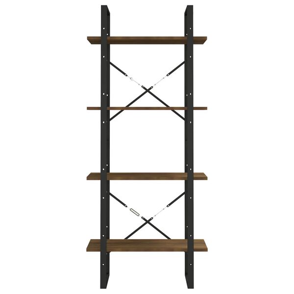 vidaXL Βιβλιοθήκη με 4 Ράφια Καφέ Δρυς 60x30x140 εκ. Επεξεργ. Ξύλο