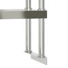 vidaXL Πάγκος Εργασίας Κουζίνας με Ράφι 110x55x150 εκ. Ανοξείδ. Ατσάλι