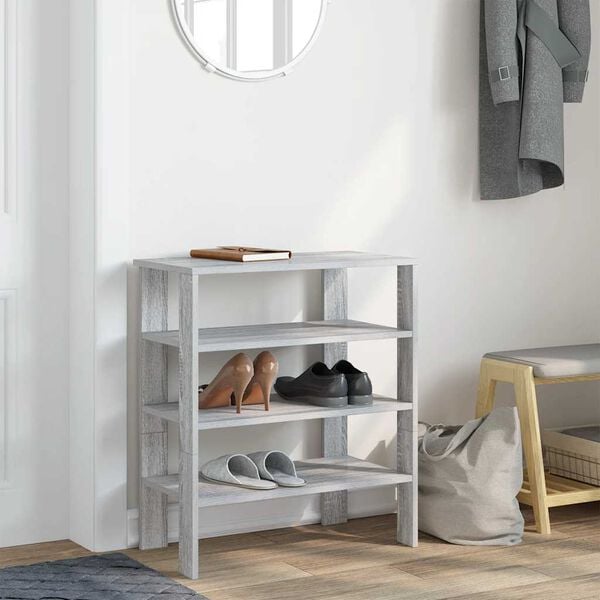 Ράφι παπουτσιών vidaXL Γκρι Sonoma 61x32x70 cm Κατασκευασμένο ξύλο
