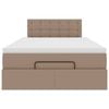 vidaXL Οθωμανικό κρεβάτι με στρώμα Cappucino 120x200cm Faux Leather