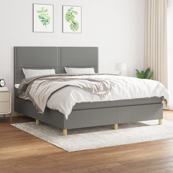 vidaXL &Kappa;&rho;&epsilon;&beta;ά&tau;&iota; Boxspring &mu;&epsilon; &Sigma;&tau;&rho;ώ&mu;&alpha; &Sigma;&kappa;&omicron;ύ&rho;&omicron; &Gamma;&kappa;&rho;&iota; 180x200 &epsilon;&kappa; &Upsilon;&phi;&alpha;&sigma;&mu;ά&tau;&iota;&nu;
