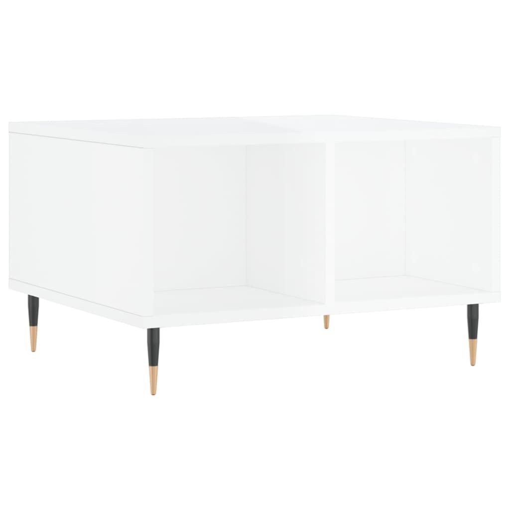 vidaXL Τραπεζάκι Σαλονιού Γυαλ. Λευκό 60x50x36,5 εκ. Επεξεργ. Ξύλο