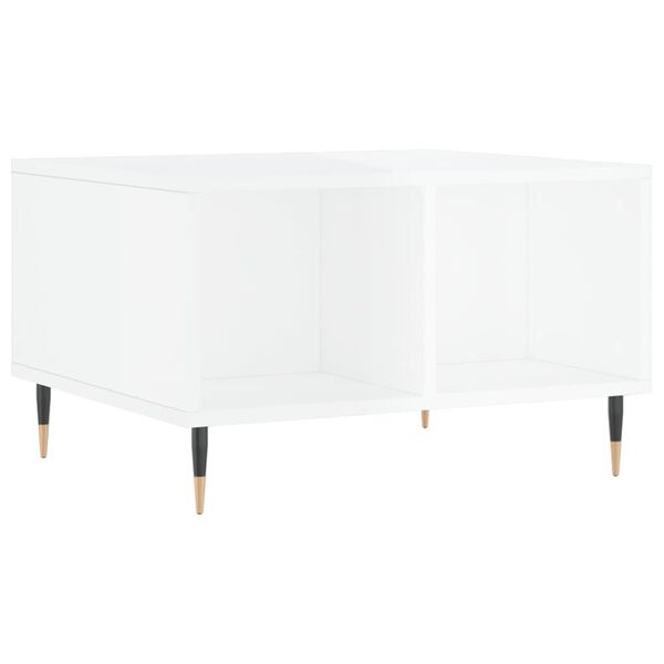 vidaXL Τραπεζάκι Σαλονιού Γυαλ. Λευκό 60x50x36,5 εκ. Επεξεργ. Ξύλο