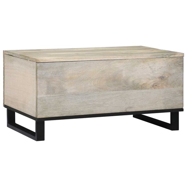 vidaXL Τραπεζάκι σαλονιού Άσπρο, Μαύρο 80 x 50 x 40 cm Σαγκουίνι ξύλο