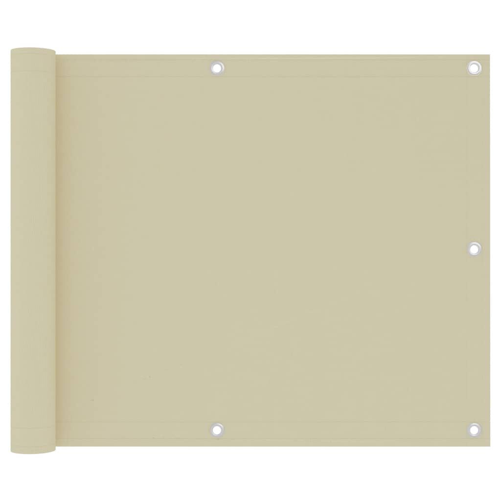 vidaXL Διαχωριστικό Βεράντας Κρεμ 75 x 300 εκ. Ύφασμα Oxford