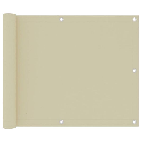 vidaXL Διαχωριστικό Βεράντας Κρεμ 75 x 300 εκ. Ύφασμα Oxford