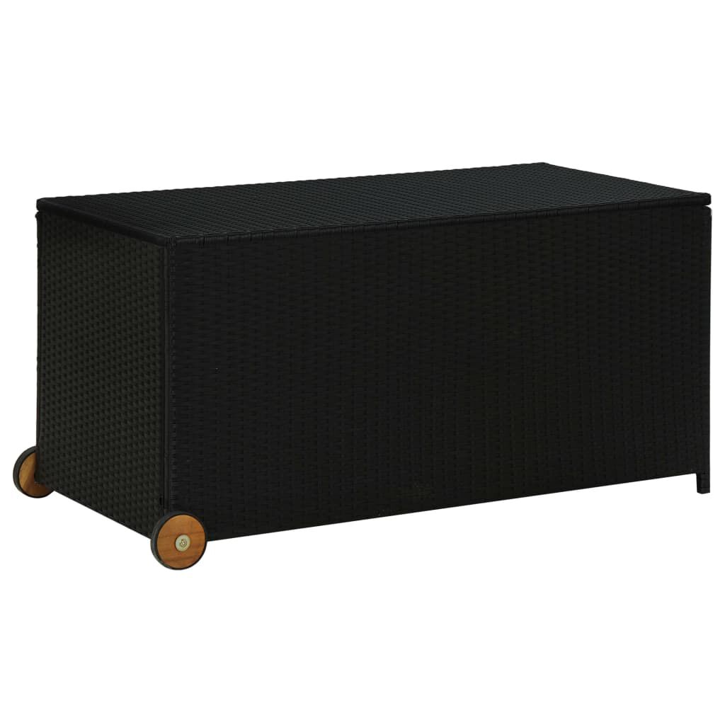 vidaXL Κουτί Αποθήκευσης Κήπου Μαύρο 120x65x61 εκ. Συνθετικό Ρατάν