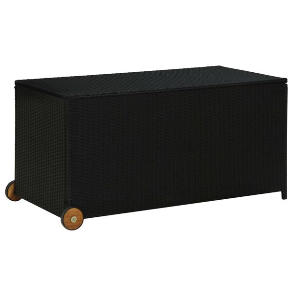 vidaXL Κουτί Αποθήκευσης Κήπου Μαύρο 120x65x61 εκ. Συνθετικό Ρατάν