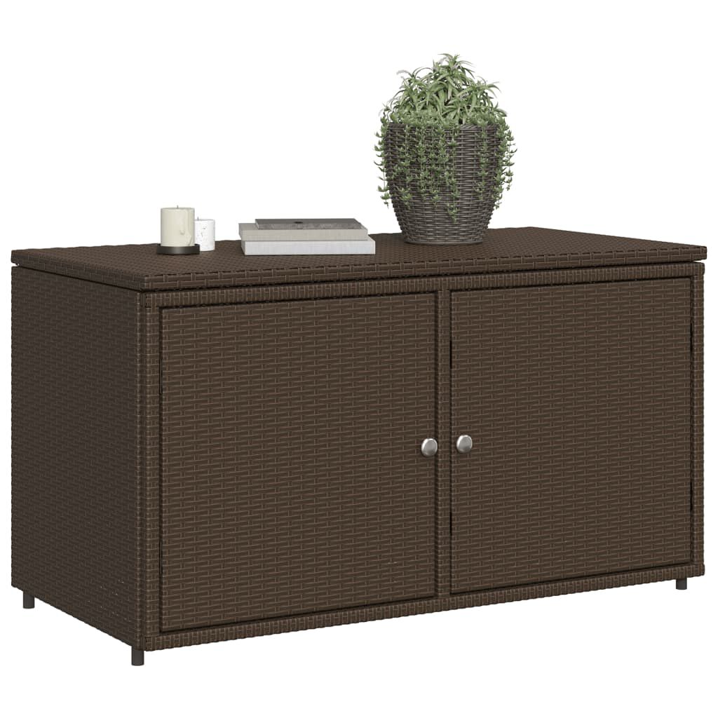 vidaXL Ντουλάπι Αποθήκευσης Κήπου Καφέ 110x55x60,5 εκ. Συνθετικό Ρατάν
