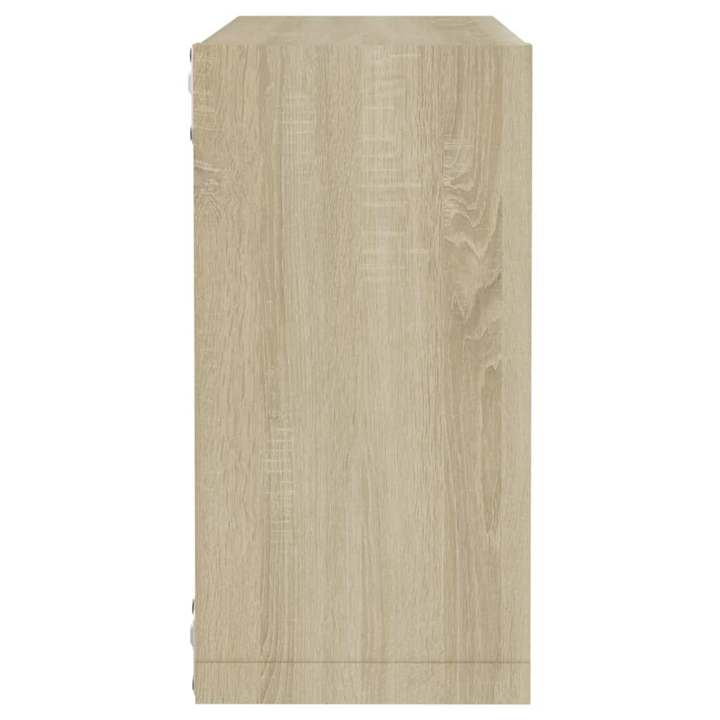 vidaXL Ράφια Κύβοι Τοίχου 2 τεμ. Sonoma Δρυς 30 x 15 x 30 εκ.