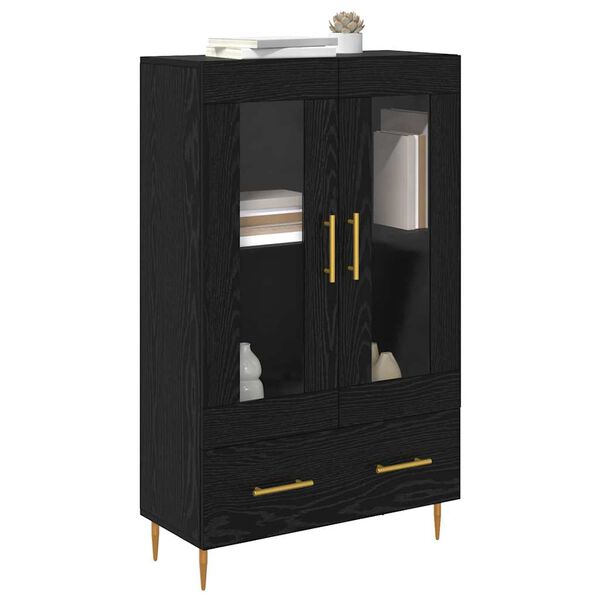 vidaXL Highboard &Mu;&alpha;ύ&rho;&eta; &Omicron;&xi;&upsilon;ά 69,5 x 31 x 115 &epsilon;&kappa;. &Sigma;ύ&nu;&theta;&epsilon;&tau;&omicron; &Xi;ύ&lambda;&omicron; &kappa;&alpha;&iota; &Gamma;&upsilon;&alpha;&lambda;ί