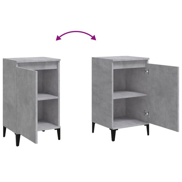 vidaXL Κομοδίνα 2 τεμ. Γκρι Σκυροδέματος 40x35x70 εκ. Επεξεργ. Ξύλο