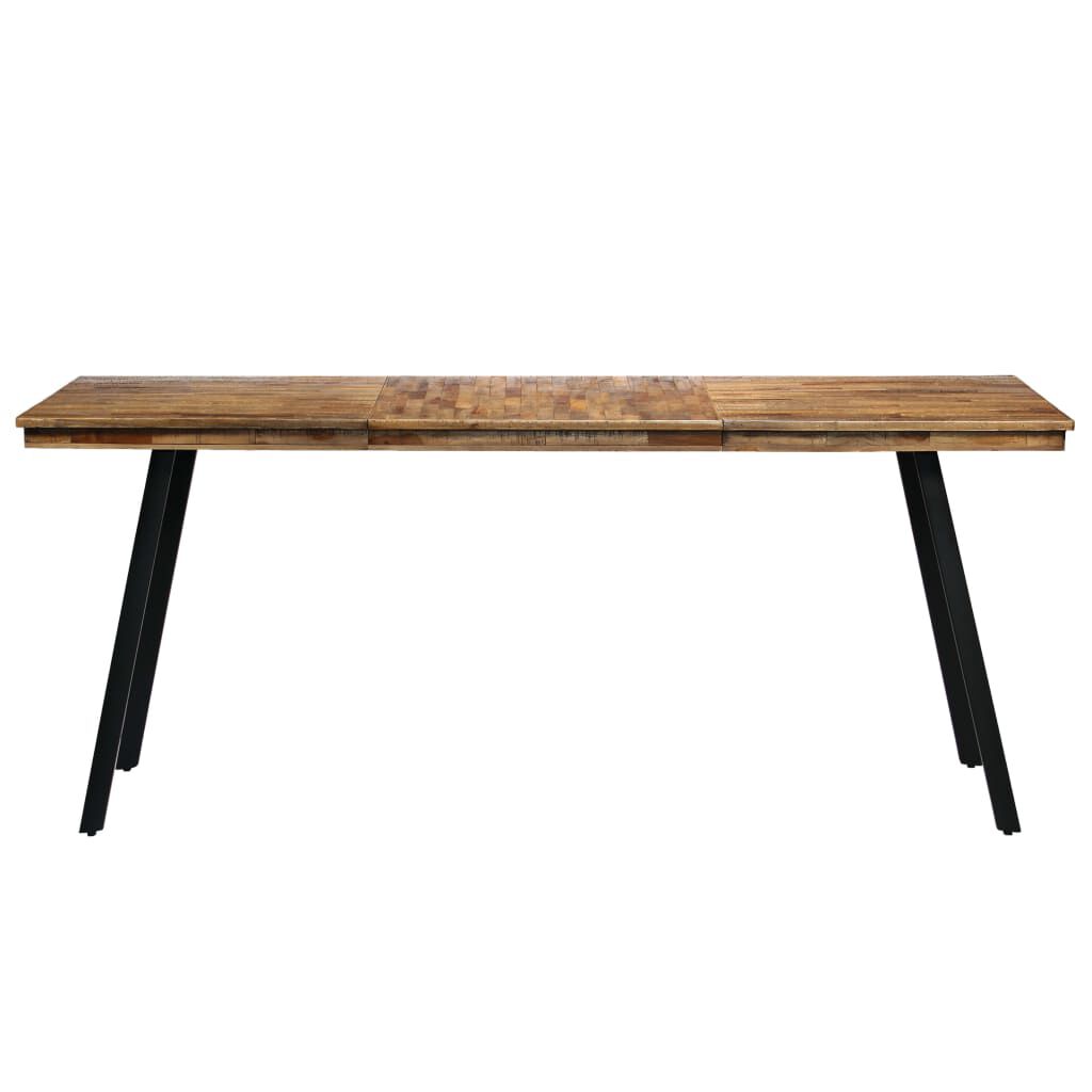 vidaXL Τραπεζαρία 180x90x76 εκ. από Ανακυκλωμένο Ξύλο Teak και Ατσάλι
