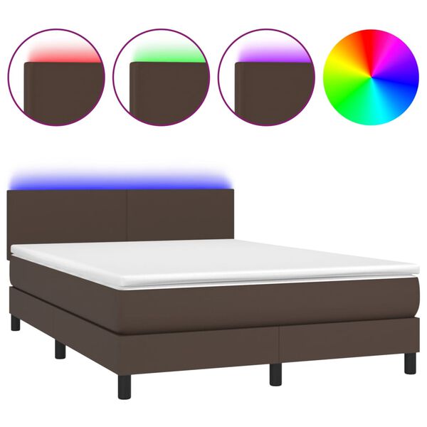 vidaXL &Kappa;&rho;&epsilon;&beta;ά&tau;&iota; Boxspring &mu;&epsilon; &Sigma;&tau;&rho;ώ&mu;&alpha; & LED &Kappa;&alpha;&phi;έ 140x190 &epsilon;&kappa;. &Sigma;&upsilon;&nu;&theta;. &Delta;έ&rho;&mu;&alpha;