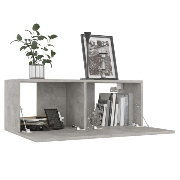 vidaXL Έπιπλα Τηλεόρασης 4 τεμ. Γκρι Σκυρ. 80x30x30εκ. από Επεξ. Ξύλο