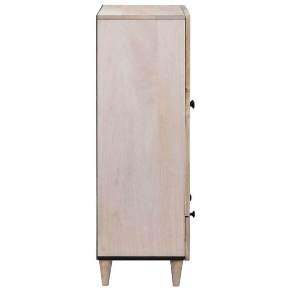 vidaXL Highboard με συρτάρι Λευκό 60 x 33 x 100 εκ. Μασίφ ξύλο μάνγκο