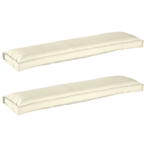 vidaXL Σετ Μαξιλαριών Πάγου 2 pcs Κρεμ 150 x 40 x 8 εκ. Ύφασμα Oxford