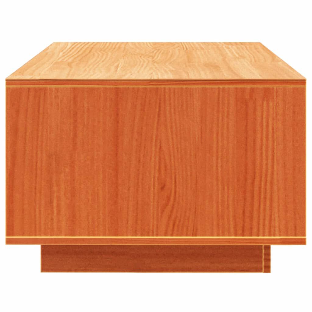 vidaXL Τραπεζάκι Σαλονιού Καφέ Κεριού 110x50x33,5εκ. Μασίφ Ξύλο Πεύκου
