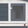 vidaXL Κλουβί Κουνελιών Μεγάλο Γκρι/Λευκό 201 x 45 x 85 εκ. Ξύλινο