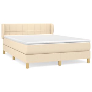 vidaXL &Kappa;&rho;&epsilon;&beta;ά&tau;&iota; Boxspring &mu;&epsilon; &Sigma;&tau;&rho;ώ&mu;&alpha; &Kappa;&rho;&epsilon;&mu; 140x190 &epsilon;&kappa;. &Upsilon;&phi;&alpha;&sigma;&mu;ά&tau;&iota;&nu;&omicron;