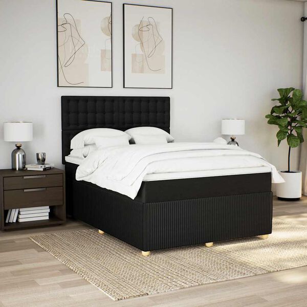 vidaXL &Kappa;&rho;&epsilon;&beta;ά&tau;&iota; Boxspring &mu;&epsilon; &Sigma;&tau;&rho;ώ&mu;&alpha; &Mu;&alpha;ύ&rho;&omicron; 160x200 &epsilon;&kappa;. &Upsilon;&phi;&alpha;&sigma;&mu;ά&tau;&iota;&nu;&omicron;