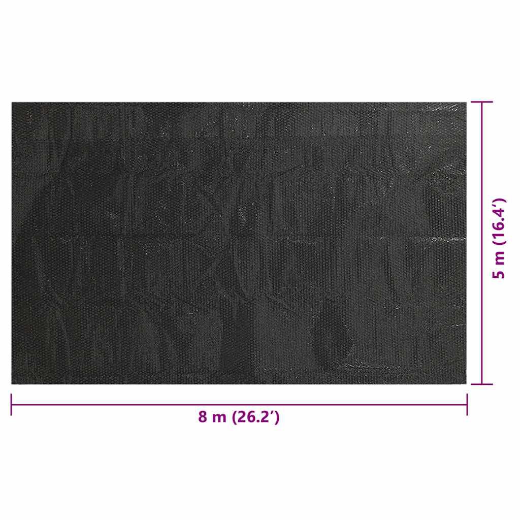 vidaXL Κάλυμμα Πισίνας Ορθογώνιο Μαύρο 800 x 500 εκ. από Πολυαιθυλένιο