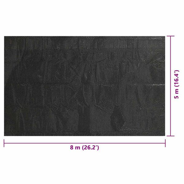 vidaXL Κάλυμμα Πισίνας Ορθογώνιο Μαύρο 800 x 500 εκ. από Πολυαιθυλένιο