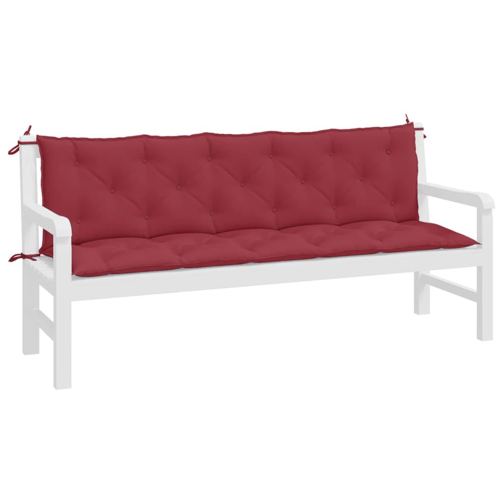 vidaXL Μαξιλάρια Πάγκου Κήπου 2 τεμ. Μπορντό 180x50x7cm Ύφασμα Oxford