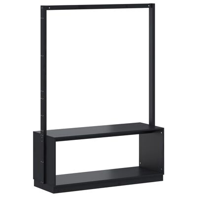 vidaXL Κρεμάστρα Ρούχων Παπουτσοθήκη Μαύρη 113x40x157,5 εκ Μασίφ Πεύκο