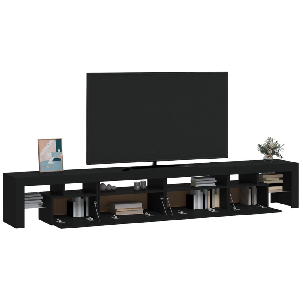 vidaXL Έπιπλο Τηλεόρασης με LED Μαύρο 260x36,5x40 εκ.