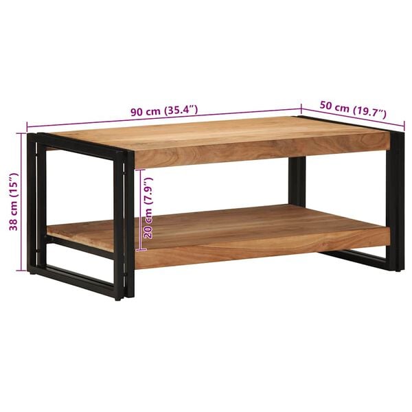 vidaXL Τραπεζάκι σαλονιού 90x50x38 cm μασίφ ξύλο ακακίας