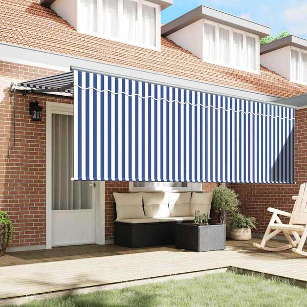 vidaXL Σκηνίτσα Αναδιπλούμενη Μπλε και λευκό 400 x 200 cm ύφασμα