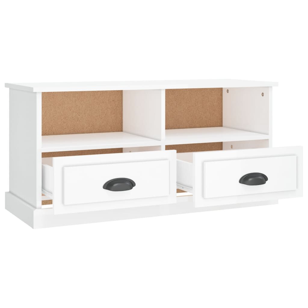 vidaXL Έπιπλο Τηλεόρασης Γυαλ. Λευκό 93x35,5x45 εκ. Επεξεργασμένο Ξύλο