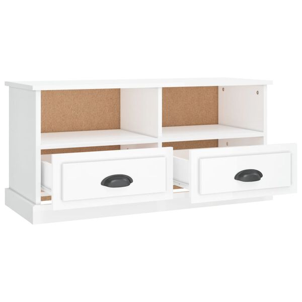 vidaXL Έπιπλο Τηλεόρασης Γυαλ. Λευκό 93x35,5x45 εκ. Επεξεργασμένο Ξύλο