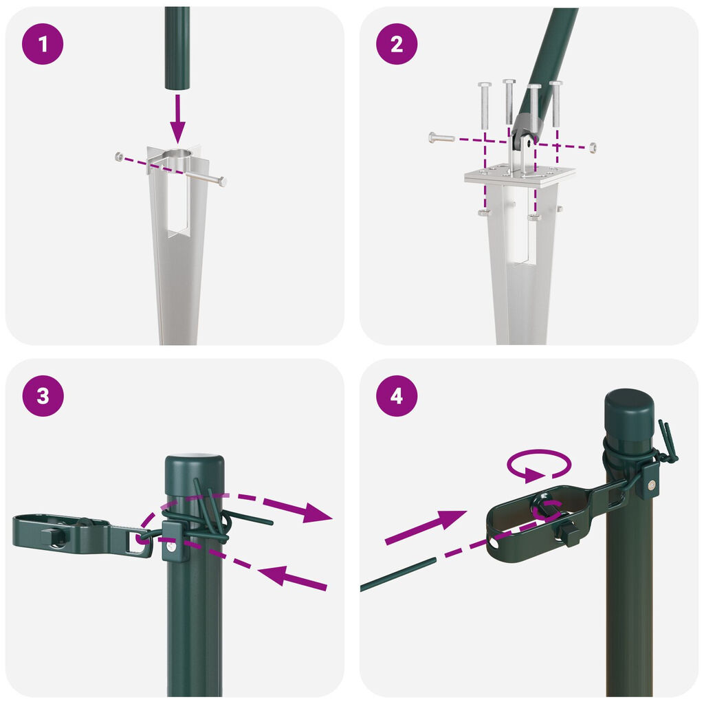 vidaXL Πόρτες με Άγκιστρο 26 τεμ Ø32 mm 100 cm Γαλβανισμένο Χάλυβα