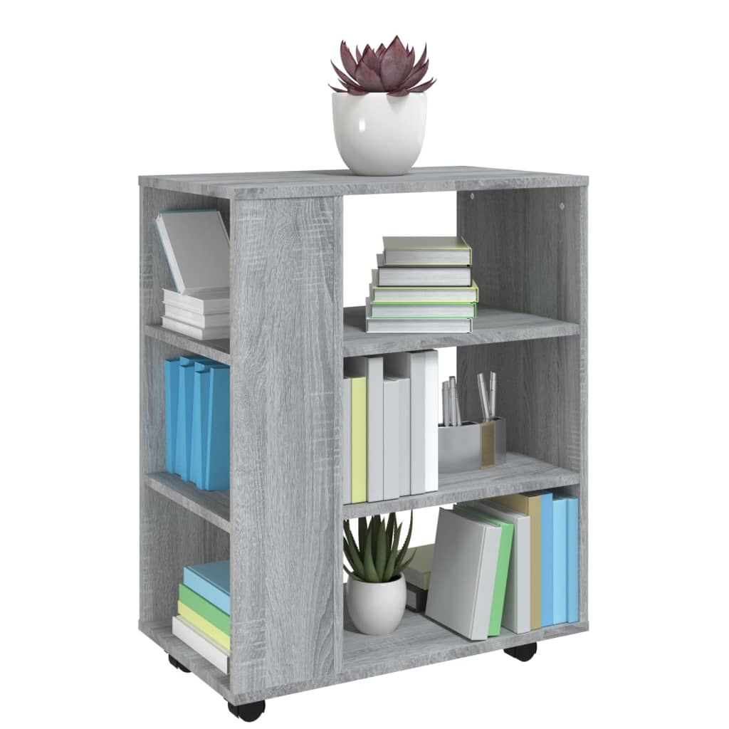 vidaXL Ντουλάπι Με Ροδάκια Γκρι Sonoma 60 x 35 x 75 εκ. Επεξεργ. Ξύλο