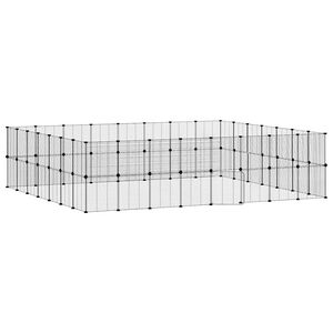 vidaXL Κλουβί Κατοικίδιων με 60 Πάνελ + Πόρτα Μαύρο 35 x 35εκ Ατσάλινο