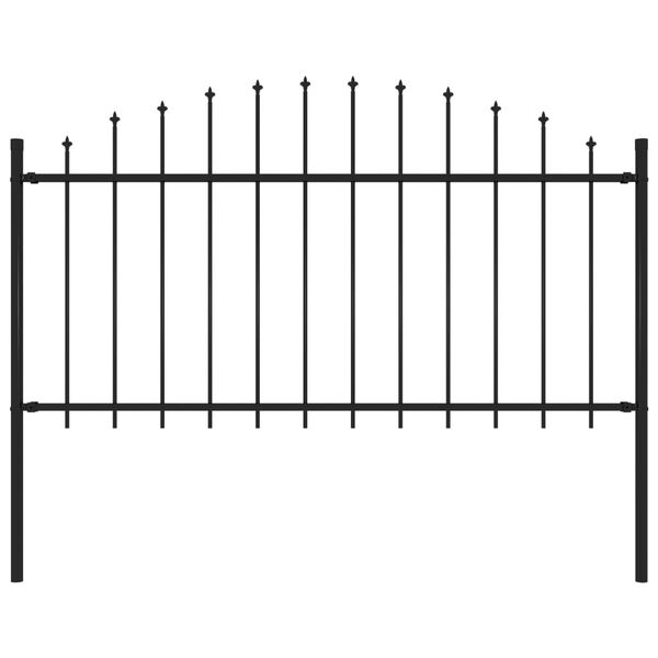vidaXL Κάγκελα Περίφραξης με Λόγχες Μαύρα (1,25-1,5) x 1,7 μ. Ατσάλινα