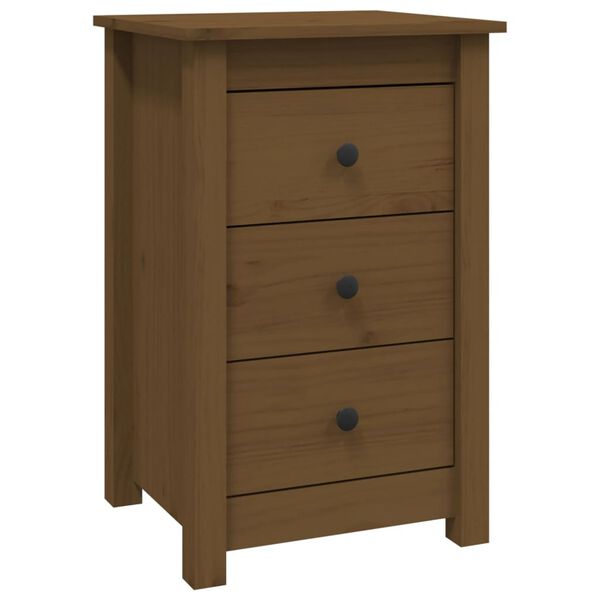 vidaXL Κομοδίνα 2 τεμ. Καφέ Μελί 40x35x61,5 εκ. από Μασίφ Ξύλο Πεύκου