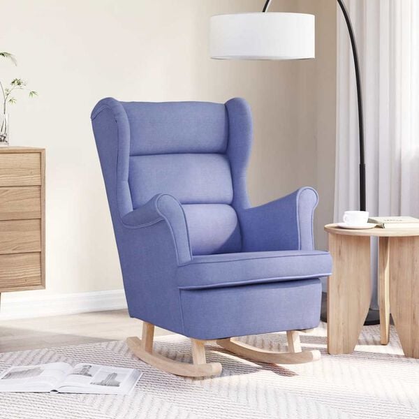 vidaXL Κουνιστή καρέκλα τζιν μπλε 74x90x102 cm Ύφασμα