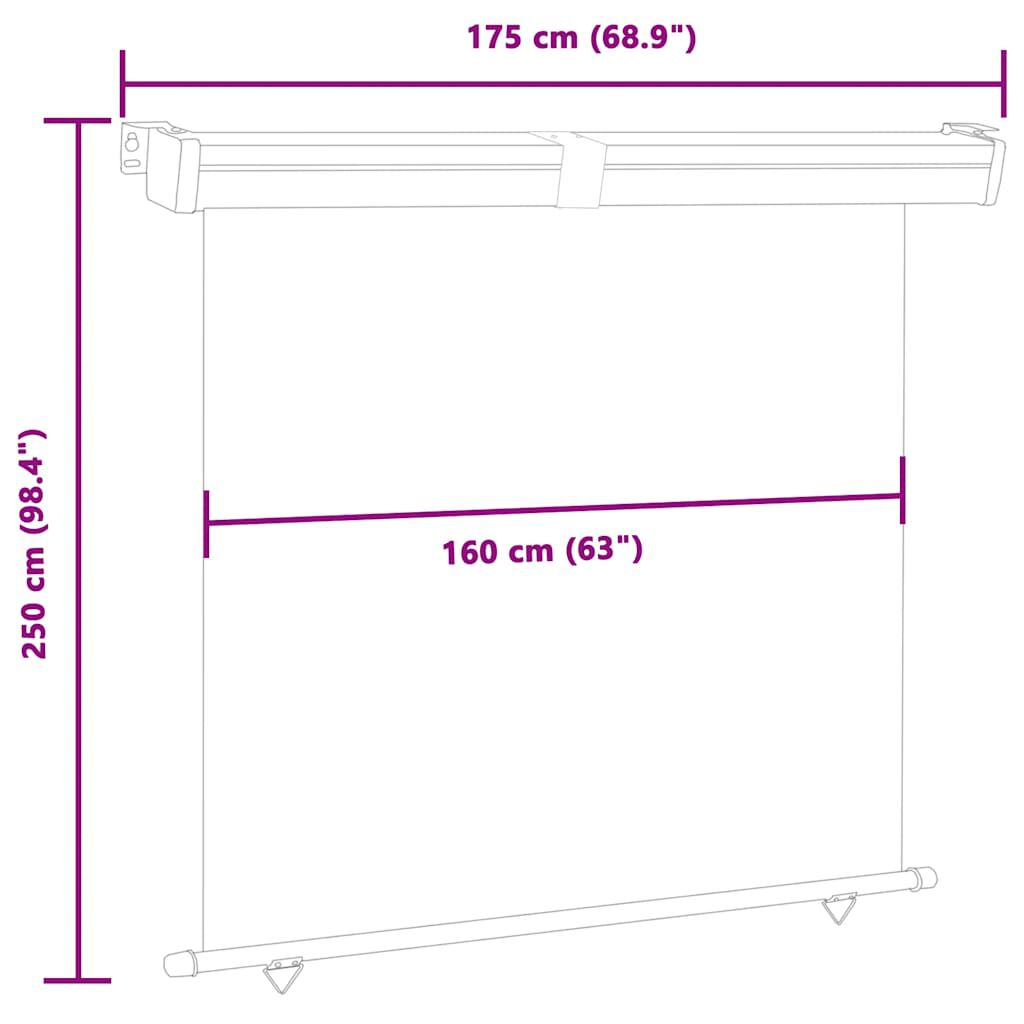 vidaXL Σκίαστρο Βεράντας Πλαϊνό Γκρι 175 x 250 εκ.