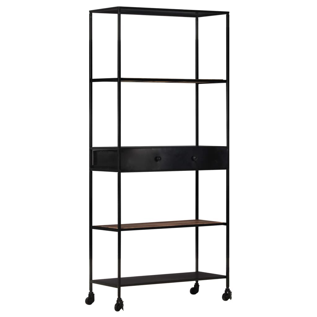 vidaXL Βιβλιοθήκη 80x35x180 εκ. από Ακατέργαστο Ξύλο Μάνγκο & Σίδηρο