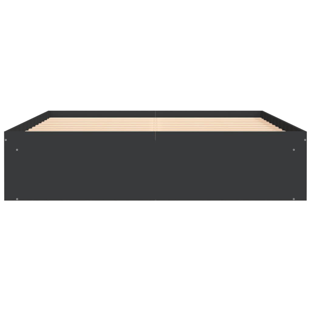 vidaXL Πλαίσιο Κρεβατιού Μαύρο 150 x 200 εκ. King Size