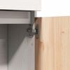 vidaXL Ντουλάπι Ψηλό Λευκό 89x34x116,5 εκ. από Μασίφ Ξύλο Πεύκου