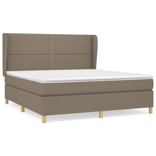 vidaXL &Kappa;&rho;&epsilon;&beta;ά&tau;&iota; Boxspring &mu;&epsilon; &Sigma;&tau;&rho;ώ&mu;&alpha; Taupe 180x200 &epsilon;&kappa;. &Upsilon;&phi;&alpha;&sigma;&mu;ά&tau;&iota;&nu;&omicron;