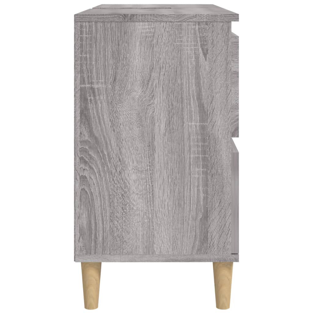 vidaXL Ντουλάπι Νιπτήρα Γκρι Sonoma 80 x 33 x 60εκ. Επεξεργασμένο Ξύλο