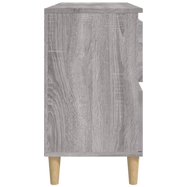 vidaXL Ντουλάπι Νιπτήρα Γκρι Sonoma 80 x 33 x 60εκ. Επεξεργασμένο Ξύλο