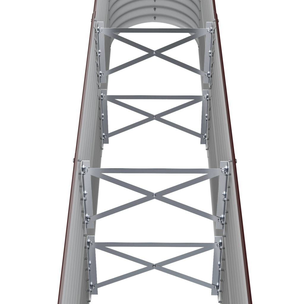 vidaXL Ζαρντινιέρα Καφέ 152x40x68 εκ. Ατσάλι με Ηλεκτρ. Βαφή Πούδρας